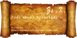 Zsámboki Krisztián névjegykártya
